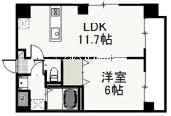 大雲寺前駅 徒歩3分 5階の物件間取画像